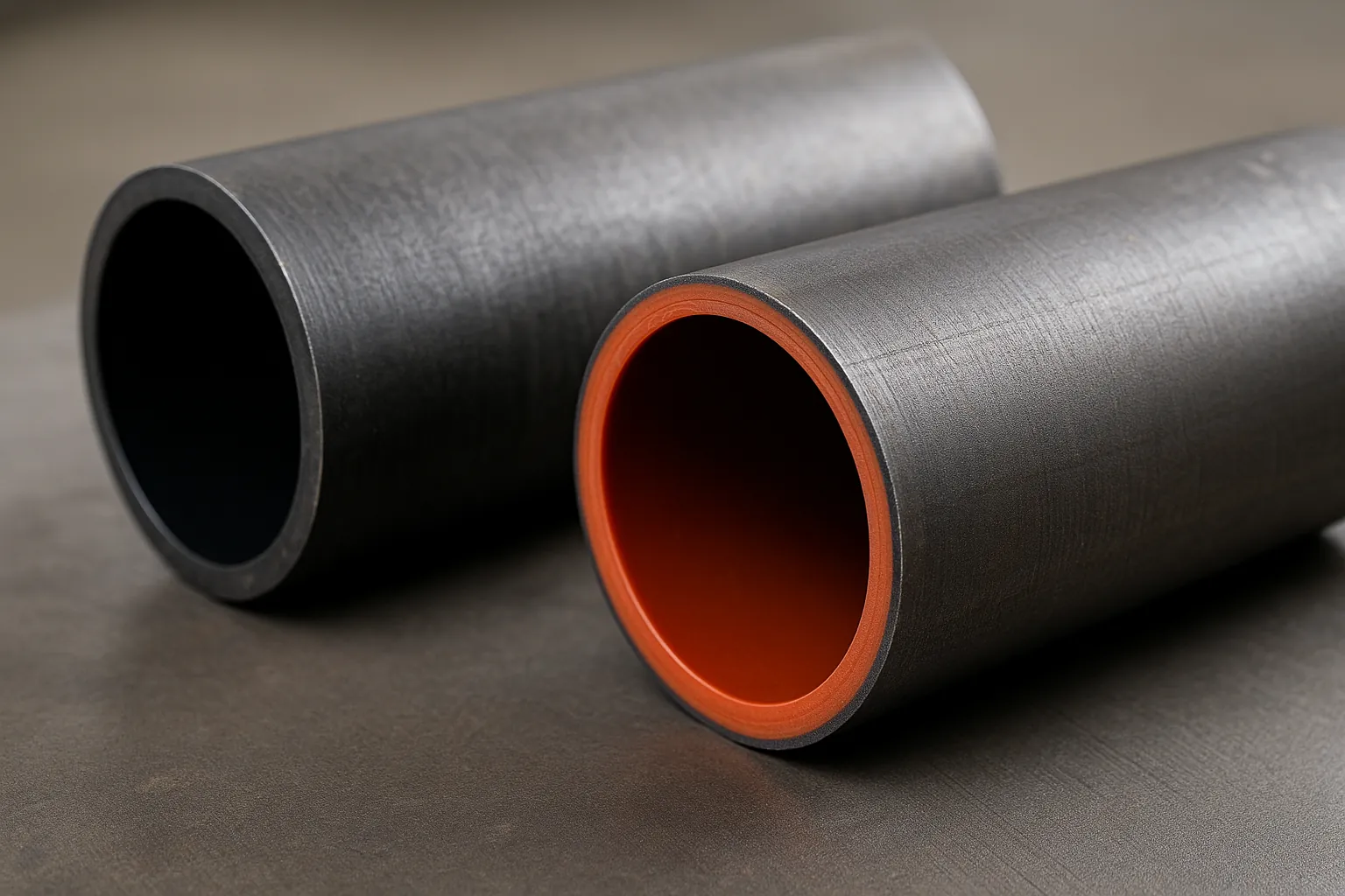 Tubulação de aço revestida de borracha ou poliuretano