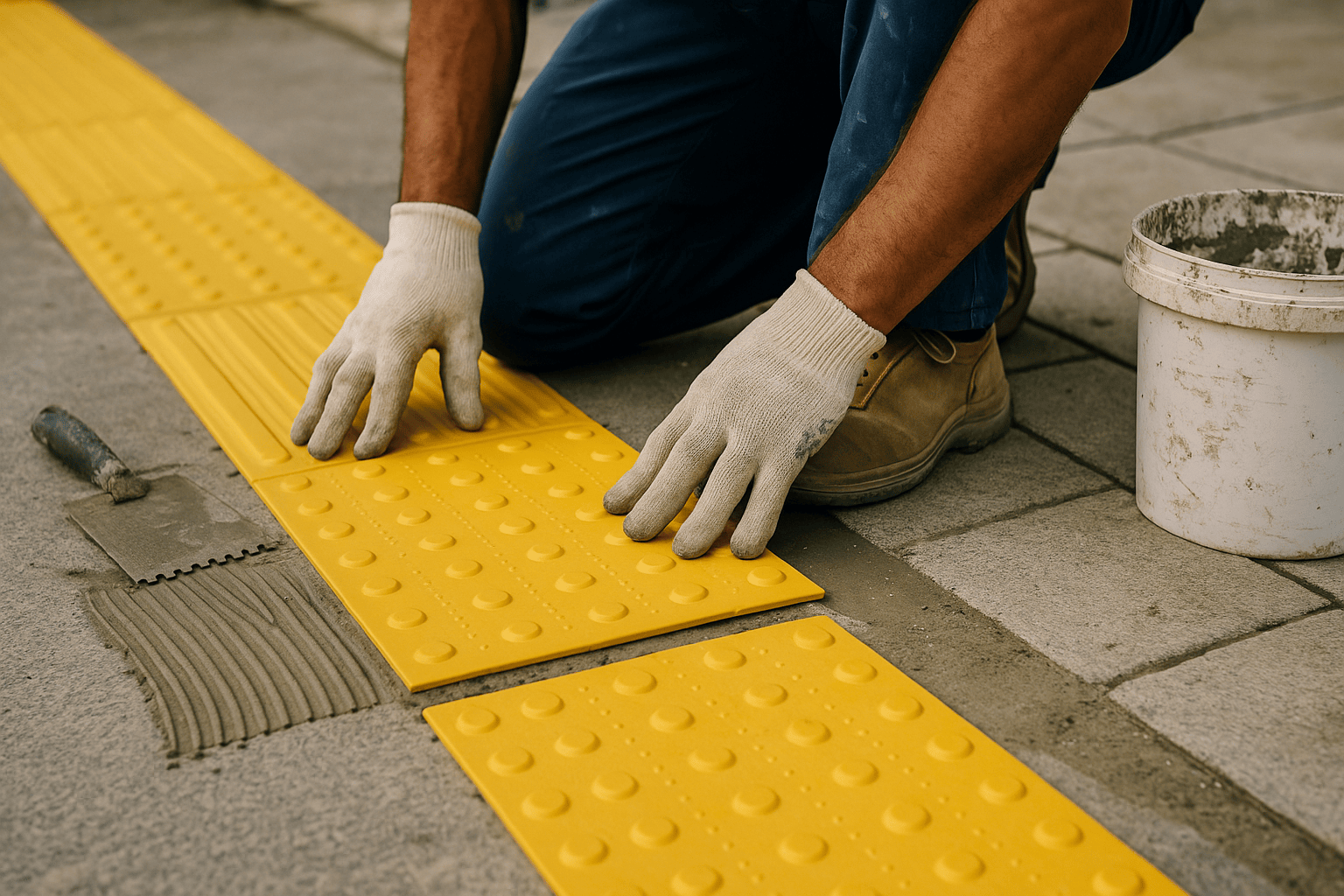 Como instalar o piso tátil