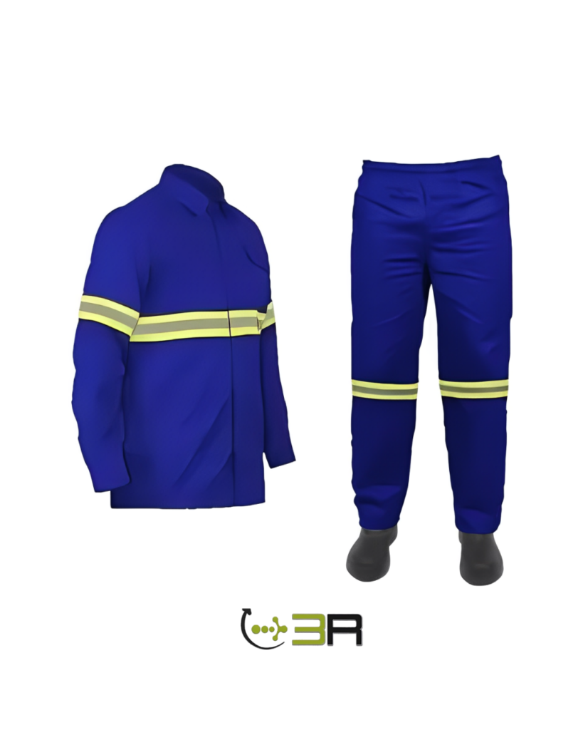 8 Uniforme Brim Chama Camisa Manga Curta - Calça com Faixa Refletiva Cinza