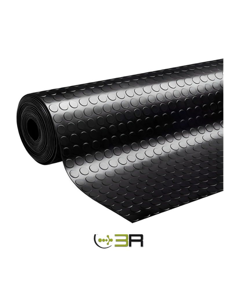 10m Piso Moeda Pastilhado Preto 3mm X 1m Larg. X 10m Comp